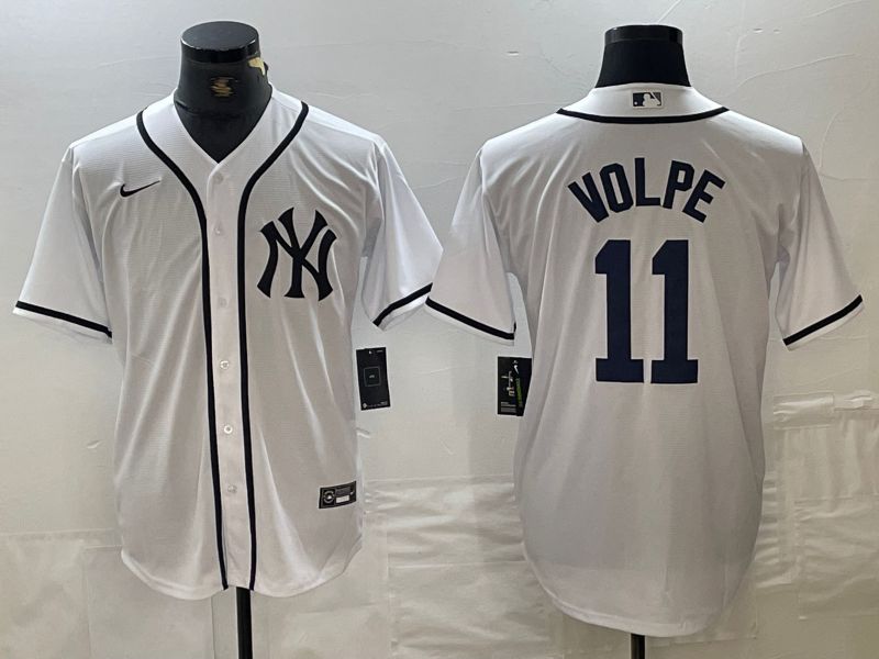 Men New York Yankees #11 Volpe White Third generation joint name Nike 2024 MLB Jersey style 1